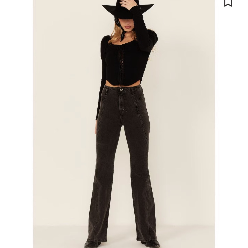 We The Free Women's Black High-Rise Flare Jeans